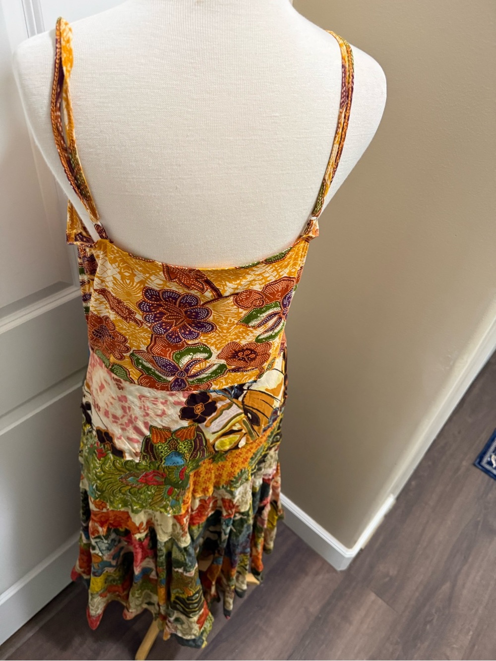 Bohemian Patchwork Floral Maxi Dress in Multicolor - Picture 10 of 14